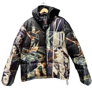 Tango Hotel Puffer Jacket Art to Wear Graffiti Streetz Streetwear Mens‎ Medium